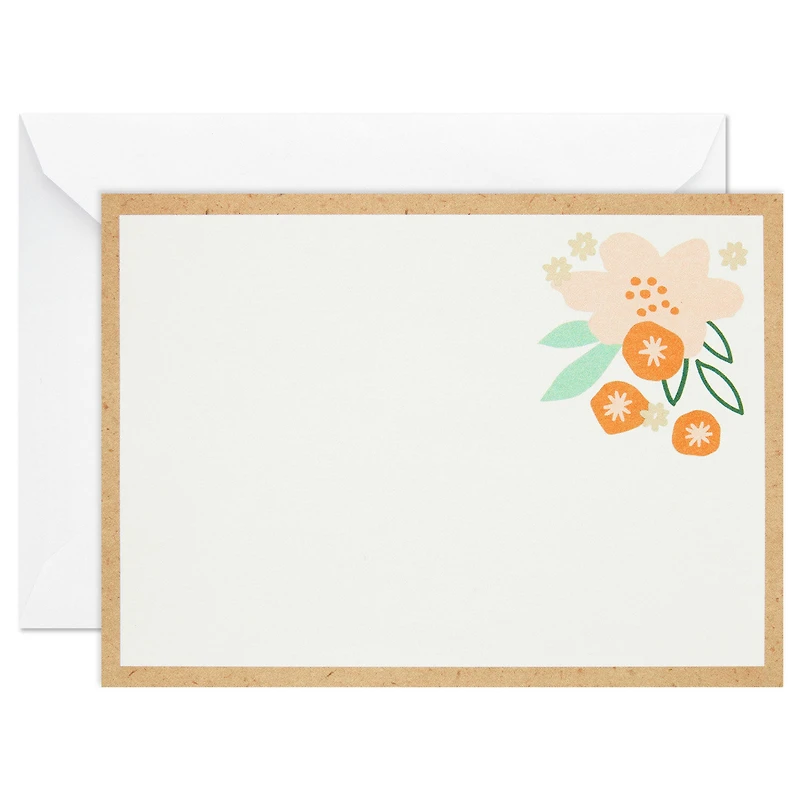 Ivory Floral Flat Note Cards in Caddy, Box of 40 for only USD 10.99 | Hallmark