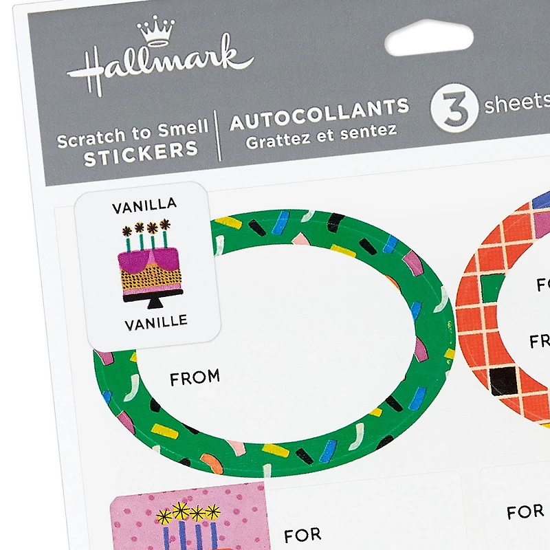 Vanilla-Scented Colorful Birthday Gift Tags and Stickers, 3 sheets for only USD 3.99 | Hallmark
