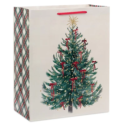 13" Evergreen With Red Bows on Cream Large Christmas Gift Bag for only USD 4.49 | Hallmark