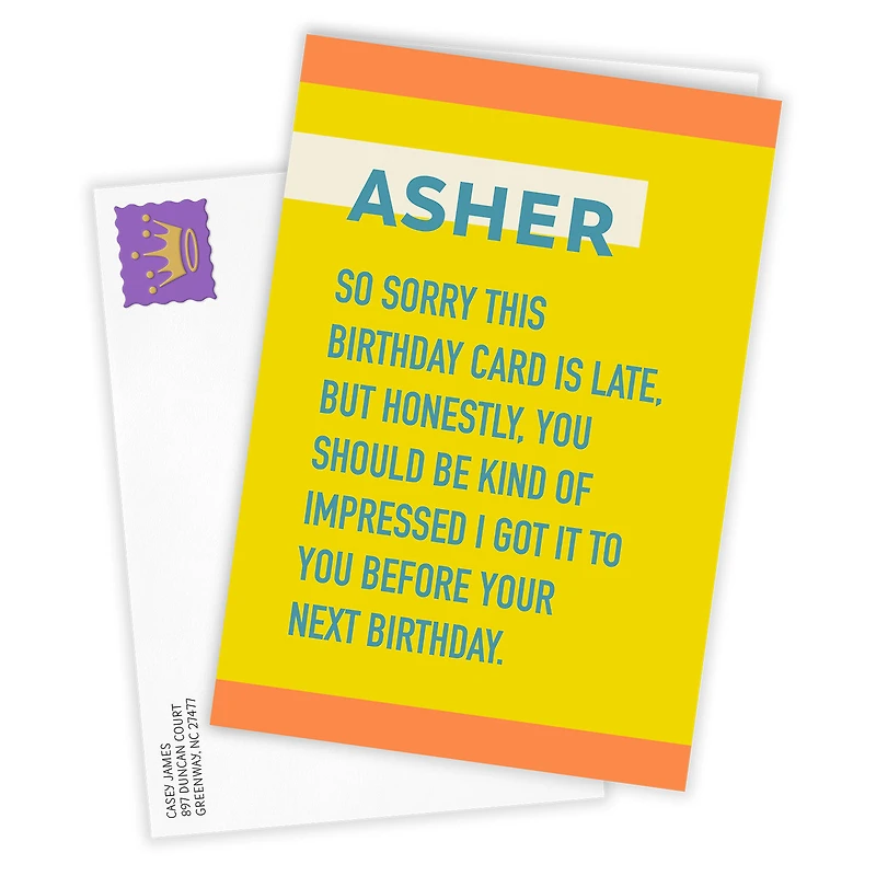 Impressed Funny Custom Belated Birthday Card for only USD 4.99 | Hallmark