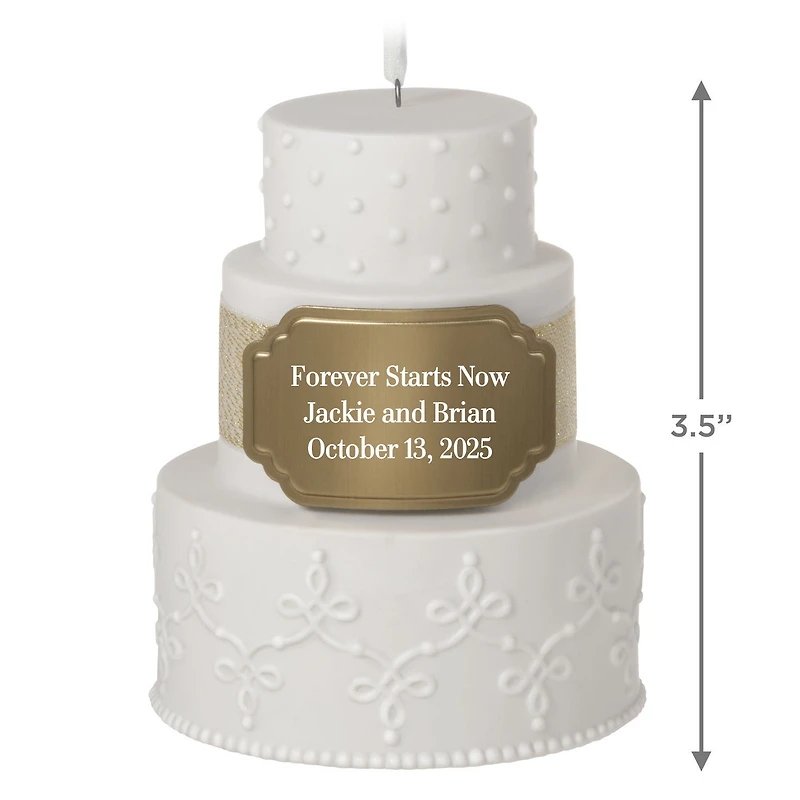 Wedding Cake Ceramic Personalized Ornament, Custom Text for only USD 37.99 | Hallmark