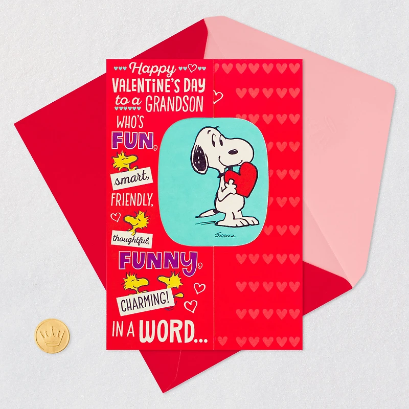 Peanuts® Snoopy Joe Cool Valentine's Day Card for Grandson for only USD 3.59 | Hallmark