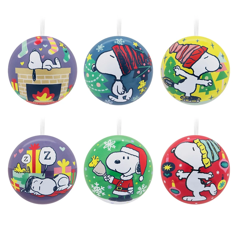 Peanuts® Tin Ball Hallmark Ornaments, Set of 12 for only USD 31.49 | Hallmark