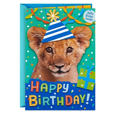 Fun Little Guy Lion Birthday Card With Sticker for only USD 3.99 | Hallmark