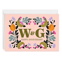 Artistic Botanicals Initials Custom Anniversary Card for only USD 4.99 | Hallmark
