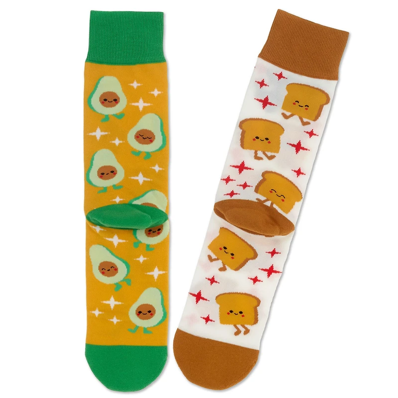 Better Together Avocado and Toast Funny Crew Socks for only USD 12.99 | Hallmark