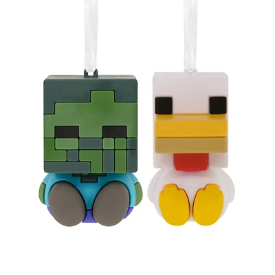 Better Together Minecraft Zombie and Chicken Jockey Magnetic Hallmark Ornaments, Set of 2 for only USD 14.99 | Hallmark