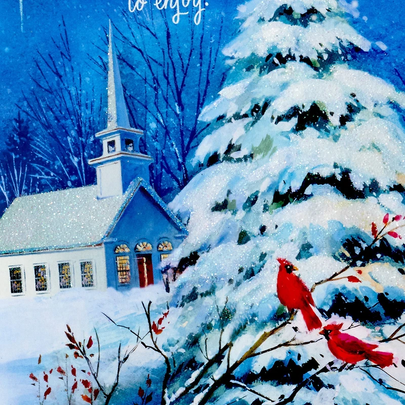 DaySpring Wintry Night With Cardinals and Church Boxed Christmas Cards, Pack of 16 for only USD 12.49 | Hallmark