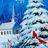 DaySpring Wintry Night With Cardinals and Church Boxed Christmas Cards, Pack of 16 for only USD 12.49 | Hallmark