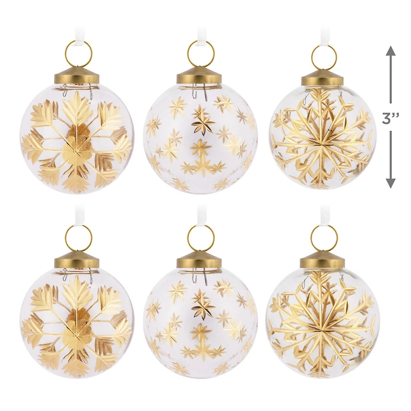 Signature Gold-Etched Glass Hallmark Ornaments, Set of 6 for only USD 40.49 | Hallmark