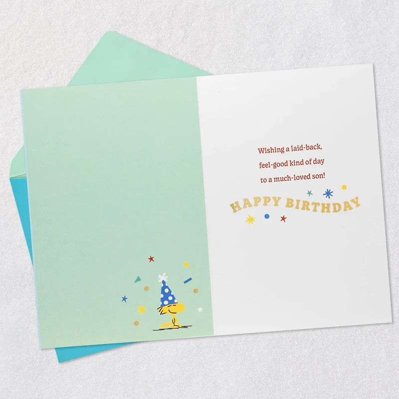 Peanuts® Snoopy Laid-Back Day for a Much Loved Son Birthday Card for only USD 6.99 | Hallmark