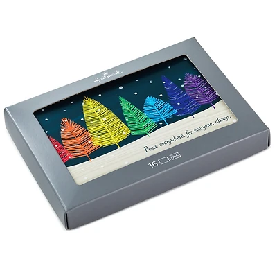 Colorful Trees Peace Everywhere Boxed Holiday Cards, Pack of 16 for only USD 12.49 | Hallmark