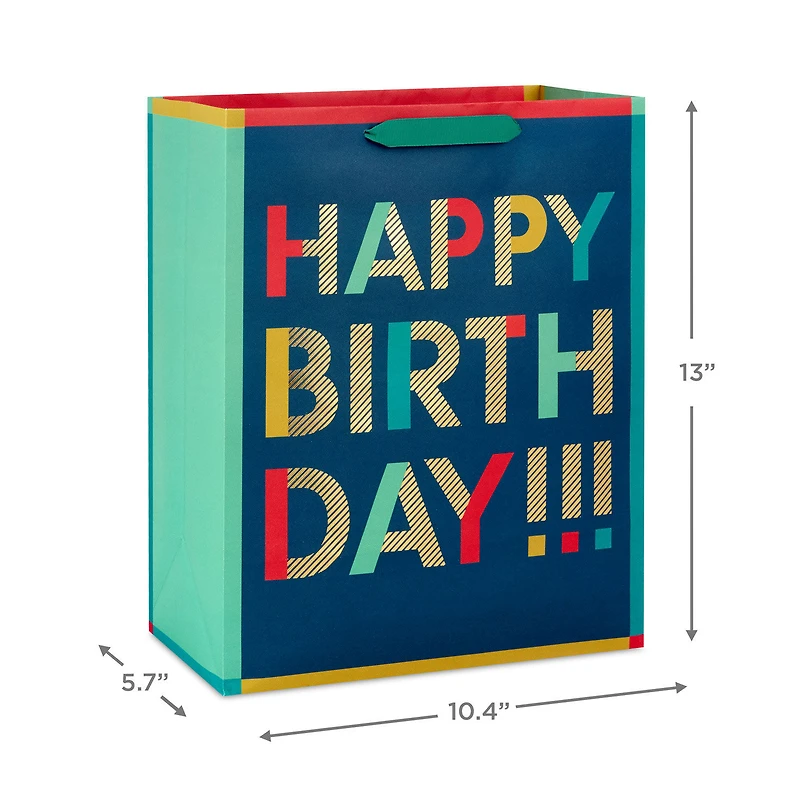 13" Bold Stacked Wishes Large Birthday Gift Bag for only USD 4.99 | Hallmark