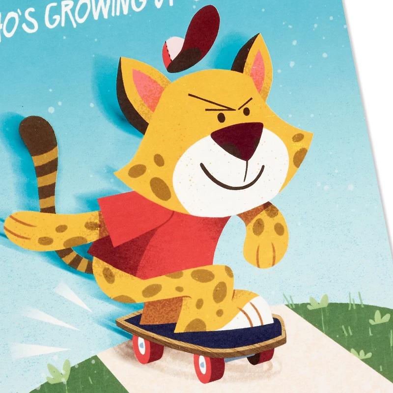 Skateboarding Cheetah Pop-Up Birthday Card for Grandson for only USD 5.99 | Hallmark