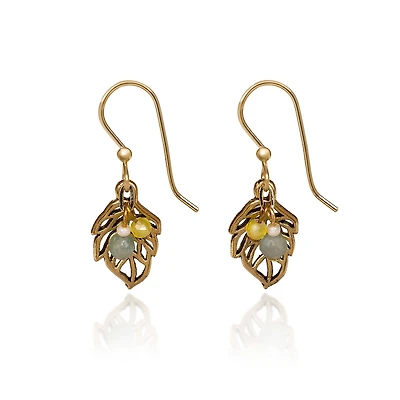 Silver Forest Gold-Tone Open Leaf Beaded Metal Drop Earrings for only USD 17.00 | Hallmark
