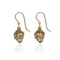 Silver Forest Gold-Tone Open Leaf Beaded Metal Drop Earrings for only USD 17.00 | Hallmark