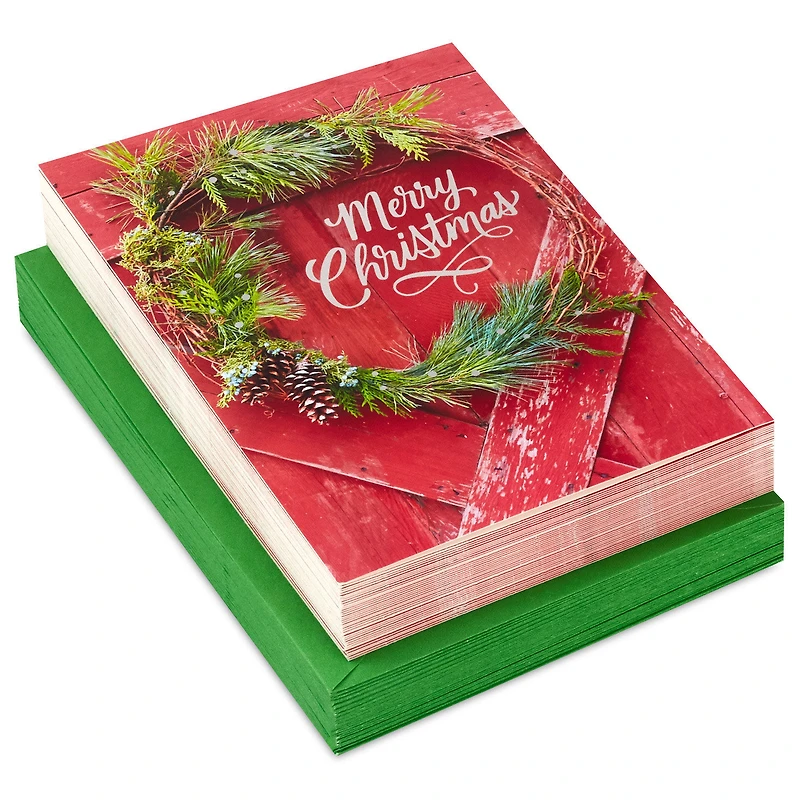Rustic Red Barn Door Boxed Christmas Cards, Pack of 40 for only USD 15.49 | Hallmark