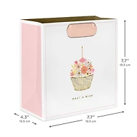 7.7" Make a Wish Floral Cupcake Medium Gift Bag for only USD 7.79 | Hallmark