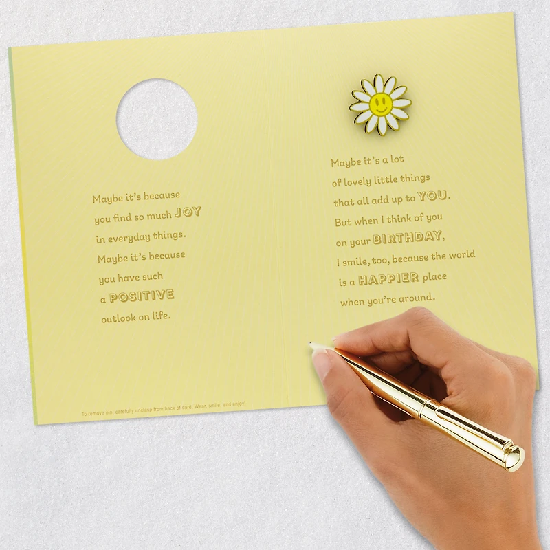 You Make the World a Happier Place Birthday Card With Wearable Pin for only USD 9.99 | Hallmark