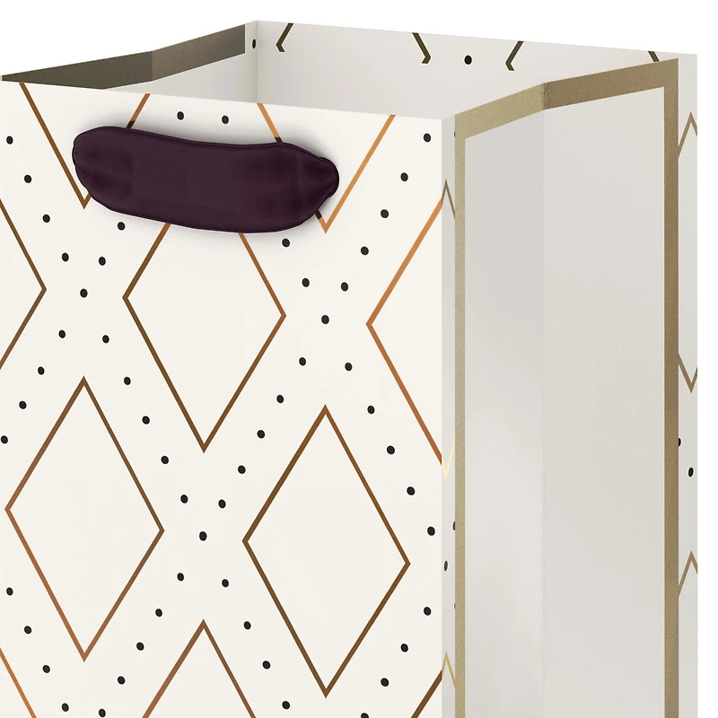 13" Gold Diamonds on Cream Wine Gift Bag for only USD 4.99 | Hallmark