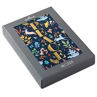 Gold Lettering on Blue Botanical Boxed Christmas Cards, Pack of 16 for only USD 12.49 | Hallmark