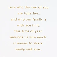 Love the Two of You Together Christmas Card for Son and His Love for only USD 6.99 | Hallmark