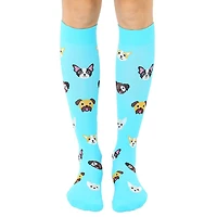 Living Royal Dog Faces on Bright Blue Compression Socks for only USD 15.00 | Hallmark