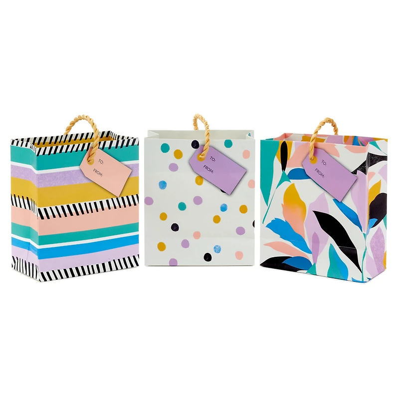 4.6" Whimsical Patterns 3-Pack Gift Card Holder Mini Bags for only USD 4.99 | Hallmark