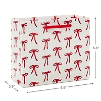 5.5" Red Bows on White Small Christmas Gift Bag for only USD 2.49 | Hallmark