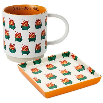 Everything's Fine Dumpster Fire Shoebox Gift Set for only USD 16.99 | Hallmark