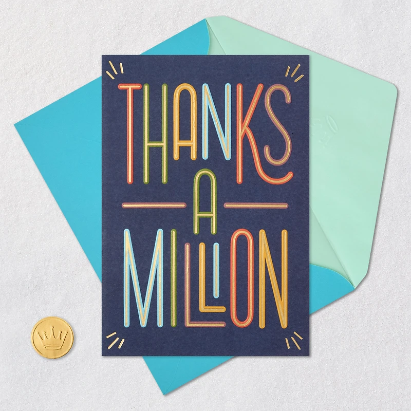 Thanks a Million Thank-You Card for only USD 3.99 | Hallmark