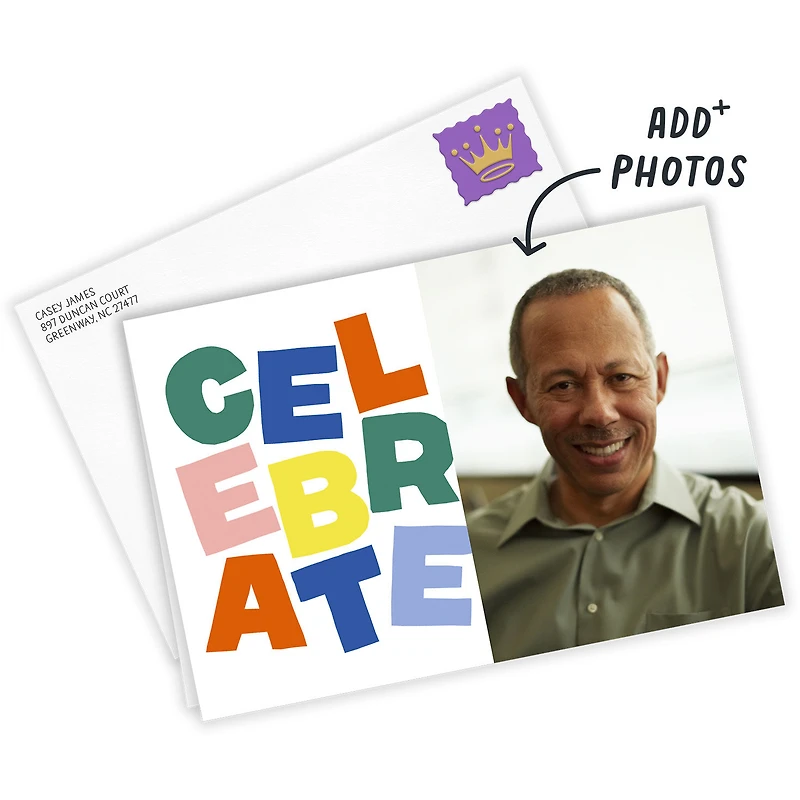 Bold Stacked Letters Custom Celebration Card for only USD 4.99 | Hallmark