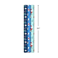 Santa and Friends 3-Pack Reversible Christmas Wrapping Paper, 120 sq. ft. for only USD 16.99 | Hallmark