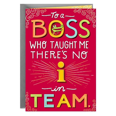 There's No "I" in Team Funny Boss's Day Card for only USD 3.99 | Hallmark