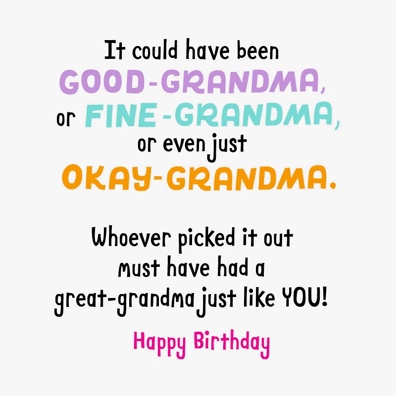 Your Name Says It All Birthday Card for Great-Grandma for only USD 2.99 | Hallmark