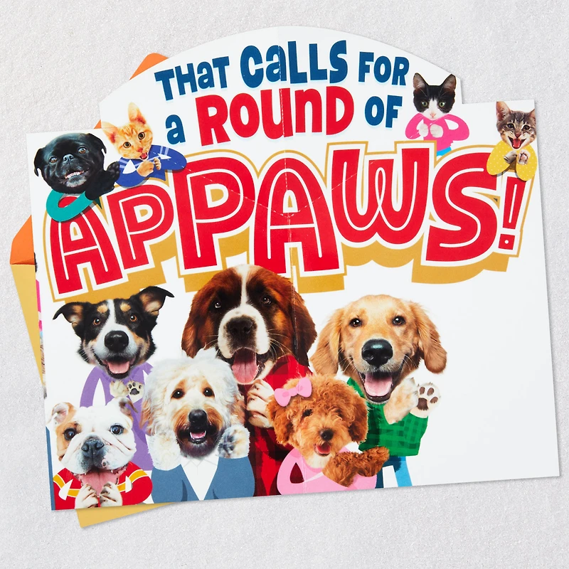 Cats and Dogs Round of Appaws Funny Pop-Up Birthday Card for only USD 4.99 | Hallmark