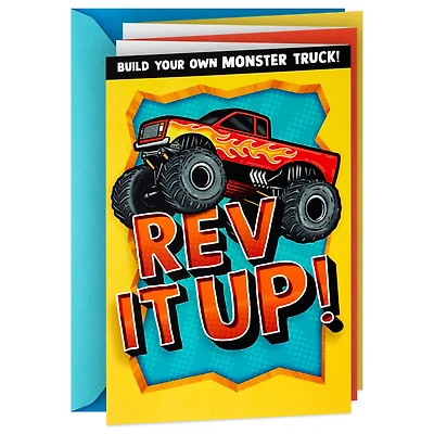 Monster Truck Birthday Card for Kids With Papercraft Activity for only USD 5.59 | Hallmark