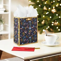 9.6" Colorful Holiday Toile on Navy Medium Gift Bag for only USD 3.99 | Hallmark