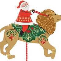 Pull-String Lion With Santa Wood Ornament for only USD 31.99 | Hallmark