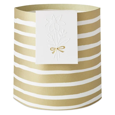 Build-a-Bouquet Gold Stripes Pop-Up Paper Vase With Mini Card for only USD 4.99 | Hallmark