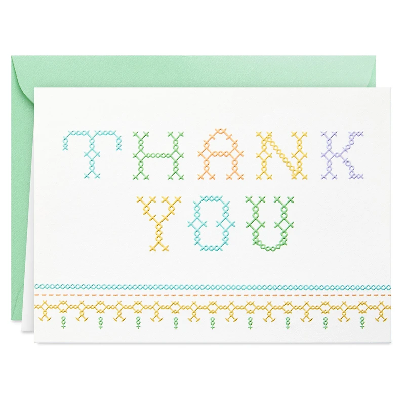 Pastel Cross Stitch Blank Thank You Notes, Pack of 10 for only USD 10.49 | Hallmark