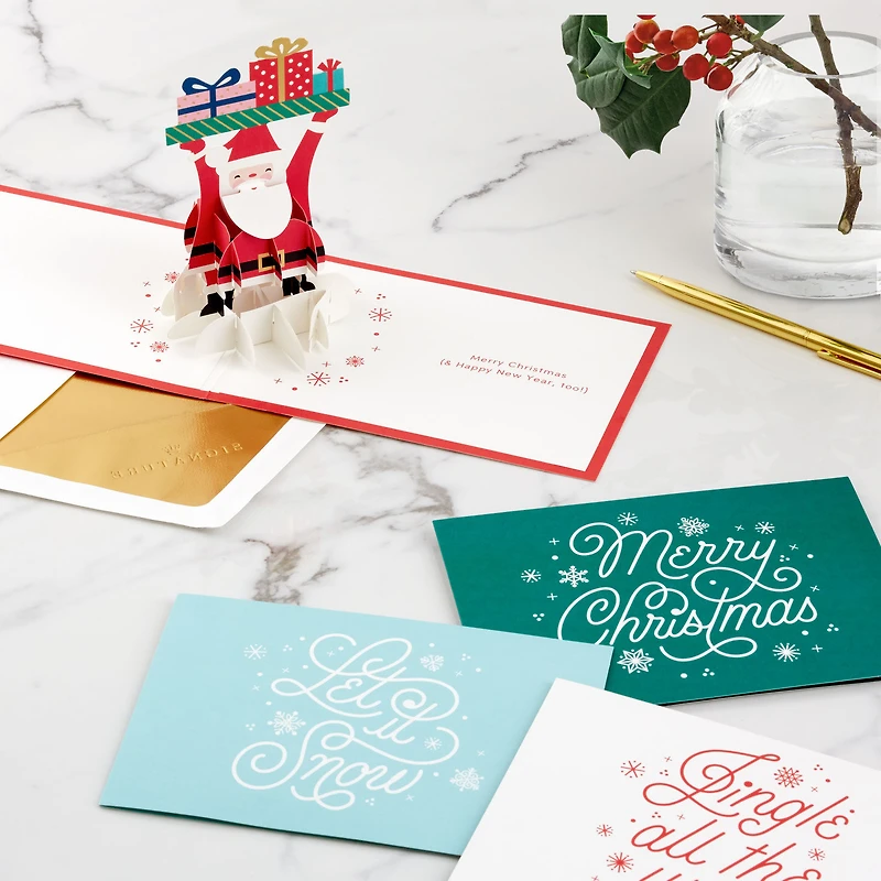Festive Holiday Wishes Assorted 3D Pop-Up Christmas Cards, Pack of 4 for only USD 19.99 | Hallmark