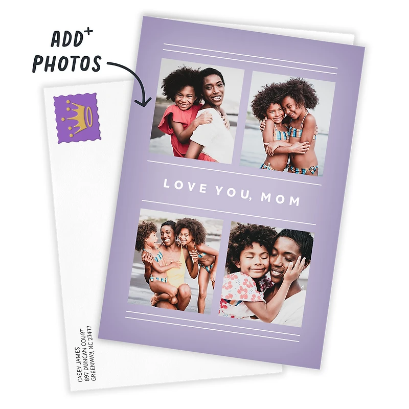 Photo Frames on Purple Custom Card for only USD 4.99 | Hallmark