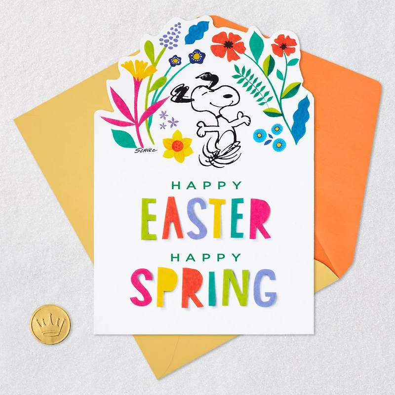 Peanuts® Dancing Snoopy Floral Easter Card for only USD 3.79 | Hallmark
