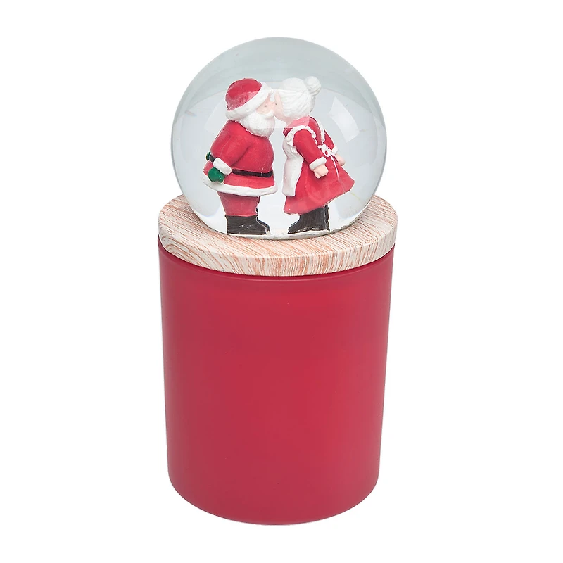 Red Peppermint Scented Santa and Mrs. Claus Snow Globe Candle for only USD 19.99 | Hallmark