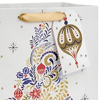 13" Floral Evergreen on White Large Christmas Gift Bag for only USD 4.49 | Hallmark