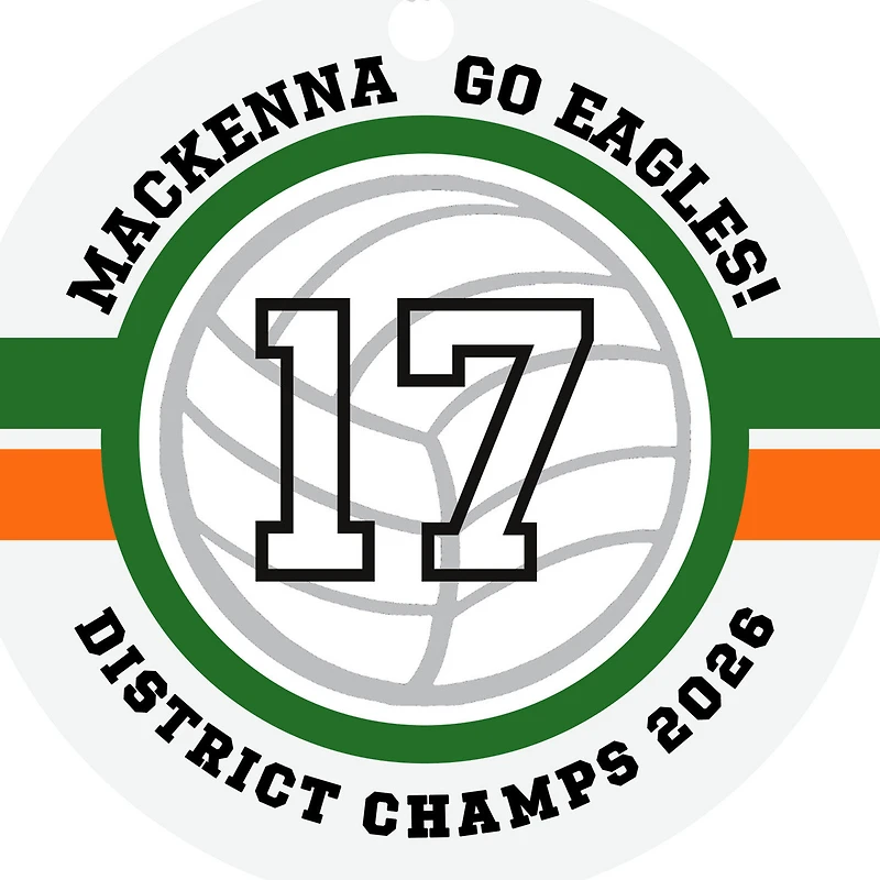 Volleyball Round Metal Personalized Ornament