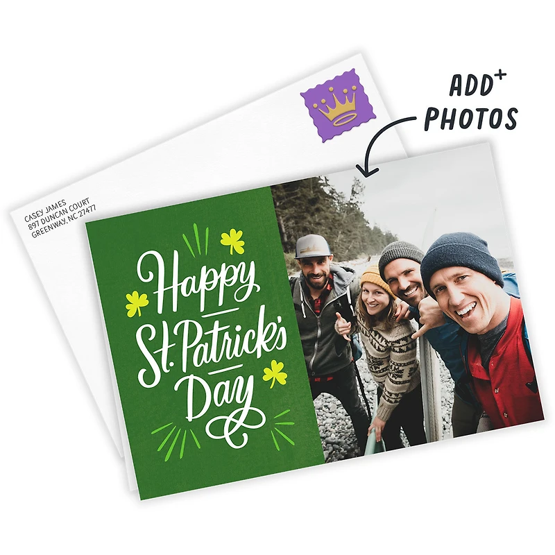 Personalized Shamrocks St. Patrick’s Day Photo Card for only USD 4.99 | Hallmark