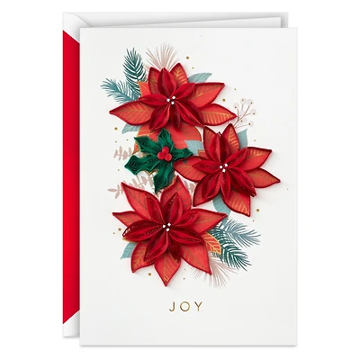 Poinsettias and Holly Quilled Paper Handmade Christmas Card for only USD 13.59 | Hallmark