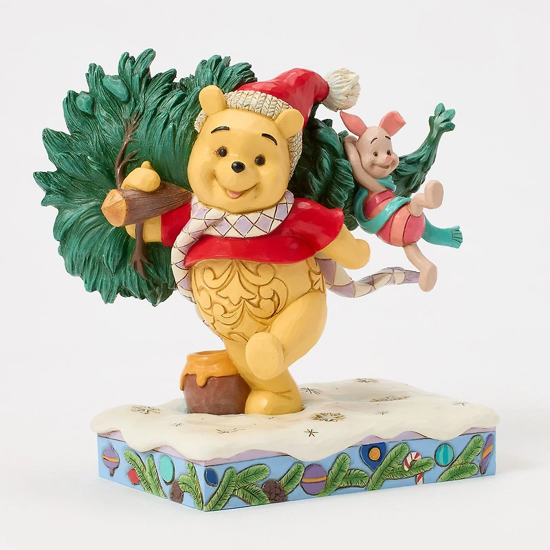 Jim Shore Disney Winnie the Pooh With Christmas Tree Figurine, 6.22" for only USD 69.99 | Hallmark